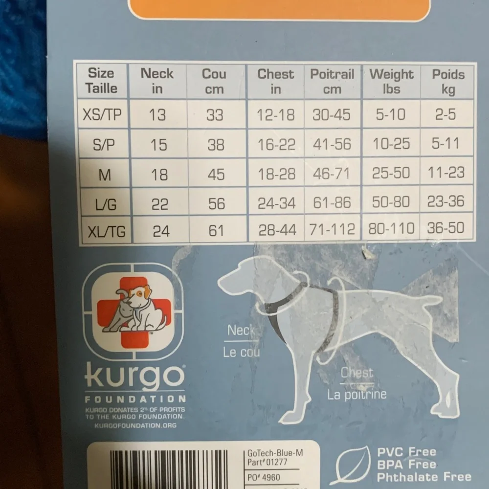 Kurgo Go-Tech Adventure Harness in Blue NWT